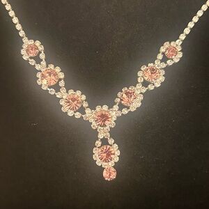 Elegant Pink Crystal Necklace